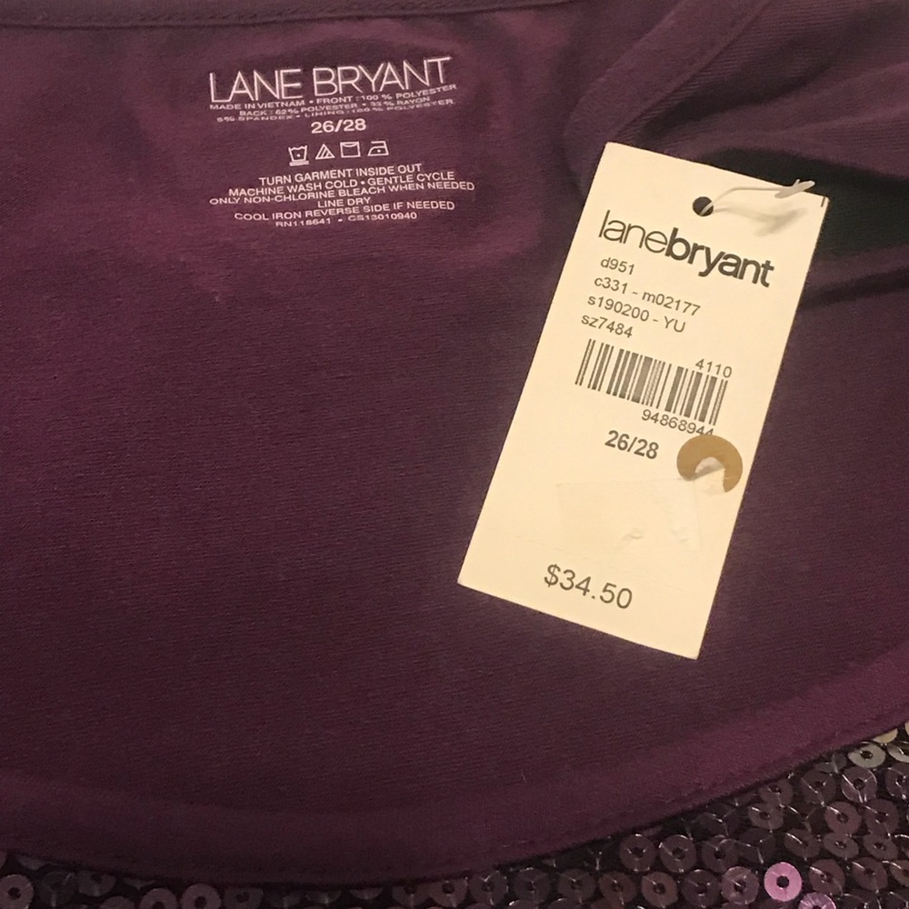 New Lane Bryant Striped Sequin Tank Top - Picture 4 of 4